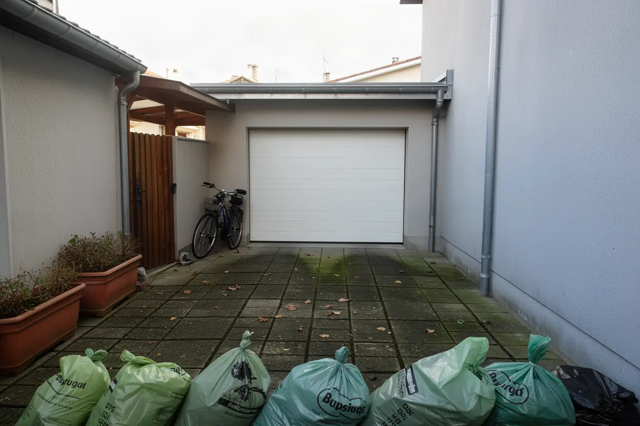 Cour nettoyée après broyage à Pau